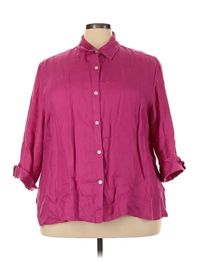 Pre-owned Polo Ralph Lauren 3/4 Sleeve Button Down Shirt In Burgundy