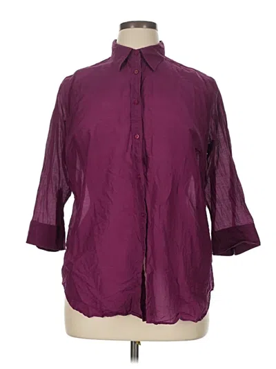 Pre-owned Polo Ralph Lauren 3/4 Sleeve Button Down Shirt In Burgundy