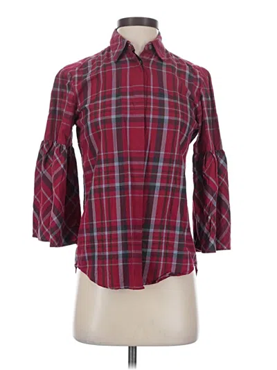 Pre-owned Polo Ralph Lauren 3/4 Sleeve Button Down Shirt In Burgundy