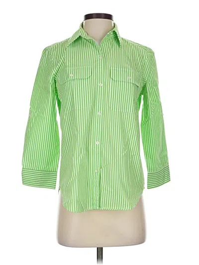 Pre-owned Polo Ralph Lauren 3/4 Sleeve Button Down Shirt In Green