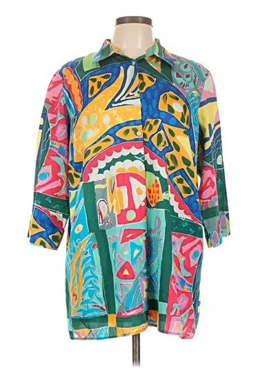 Pre-owned Polo Ralph Lauren 3/4 Sleeve Button Down Shirt In Green