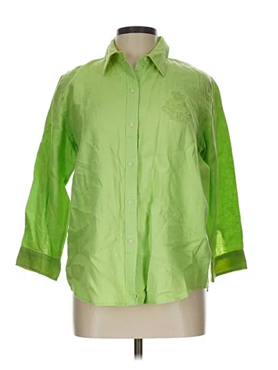 Pre-owned Polo Ralph Lauren 3/4 Sleeve Button Down Shirt In Green
