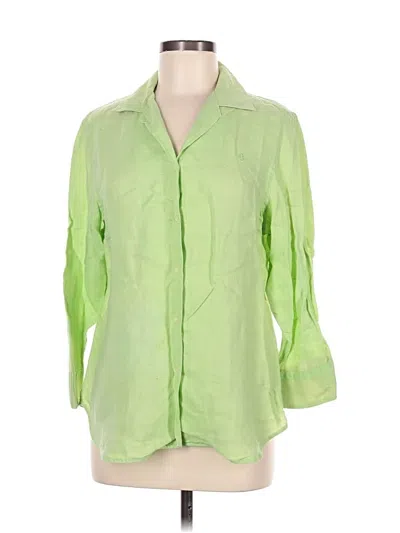 Pre-owned Polo Ralph Lauren 3/4 Sleeve Button Down Shirt In Green