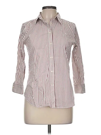 Pre-owned Polo Ralph Lauren 3/4 Sleeve Button Down Shirt In Ivory