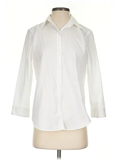 Pre-owned Polo Ralph Lauren 3/4 Sleeve Button Down Shirt In Ivory