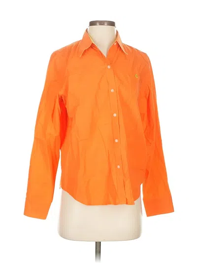Pre-owned Polo Ralph Lauren 3/4 Sleeve Button Down Shirt In Orange