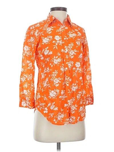 Pre-owned Polo Ralph Lauren 3/4 Sleeve Button Down Shirt In Orange
