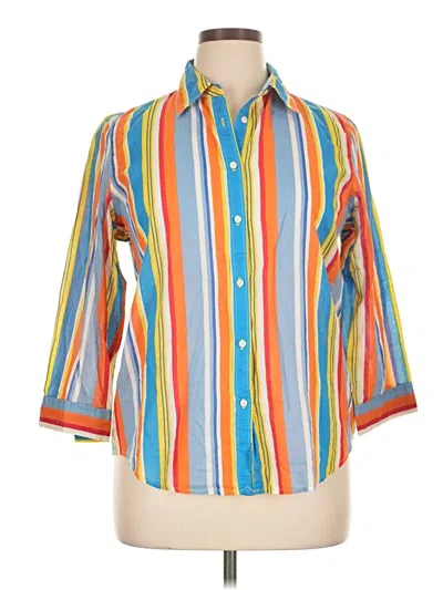 Pre-owned Polo Ralph Lauren 3/4 Sleeve Button Down Shirt In Orange