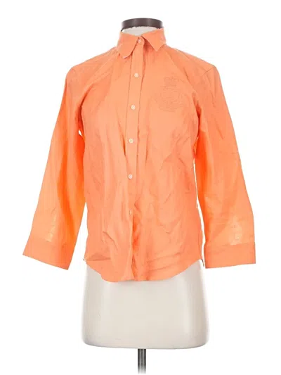 Pre-owned Polo Ralph Lauren 3/4 Sleeve Button Down Shirt In Orange