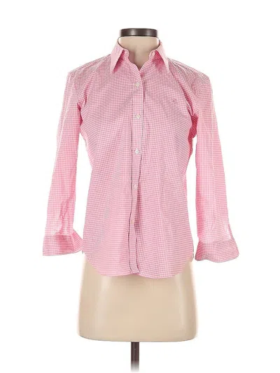 Pre-owned Polo Ralph Lauren 3/4 Sleeve Button Down Shirt In Pink