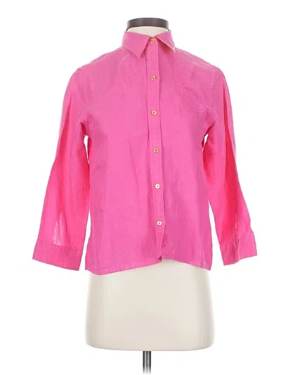 Pre-owned Polo Ralph Lauren 3/4 Sleeve Button Down Shirt In Pink