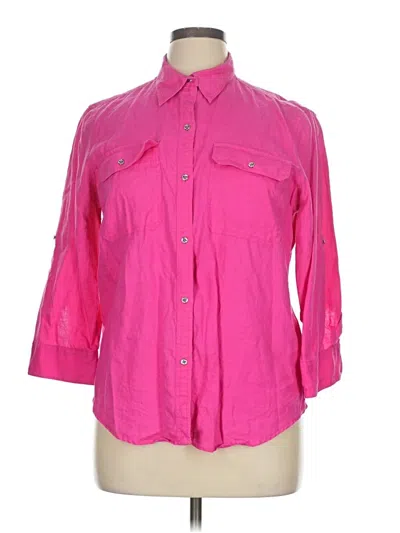 Pre-owned Polo Ralph Lauren 3/4 Sleeve Button Down Shirt In Pink