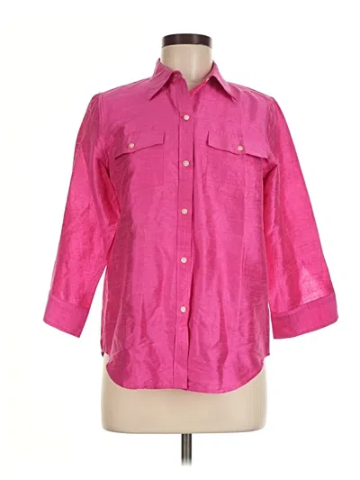 Pre-owned Polo Ralph Lauren 3/4 Sleeve Button Down Shirt In Pink