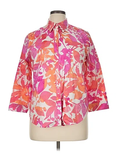 Pre-owned Polo Ralph Lauren 3/4 Sleeve Button Down Shirt In Pink