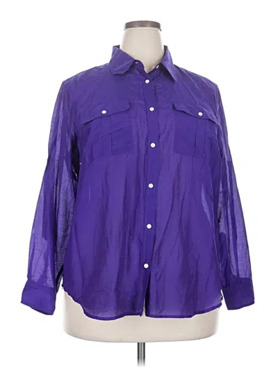 Pre-owned Polo Ralph Lauren 3/4 Sleeve Button Down Shirt In Purple