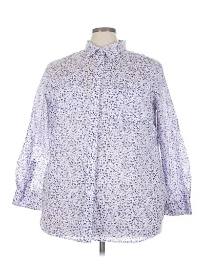 Pre-owned Polo Ralph Lauren 3/4 Sleeve Button Down Shirt In Purple