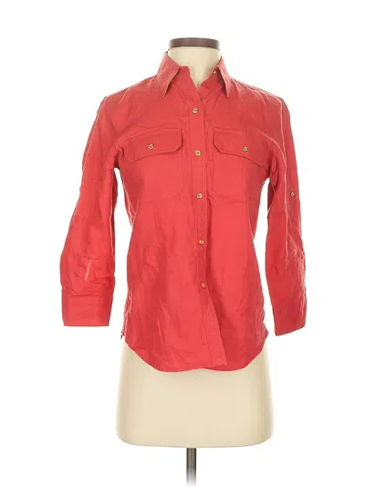 Pre-owned Polo Ralph Lauren 3/4 Sleeve Button Down Shirt In Red