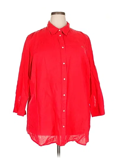 Pre-owned Polo Ralph Lauren 3/4 Sleeve Button Down Shirt In Red