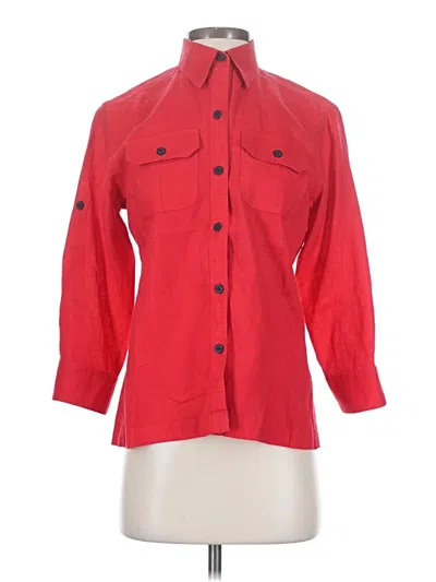 Pre-owned Polo Ralph Lauren 3/4 Sleeve Button Down Shirt In Red