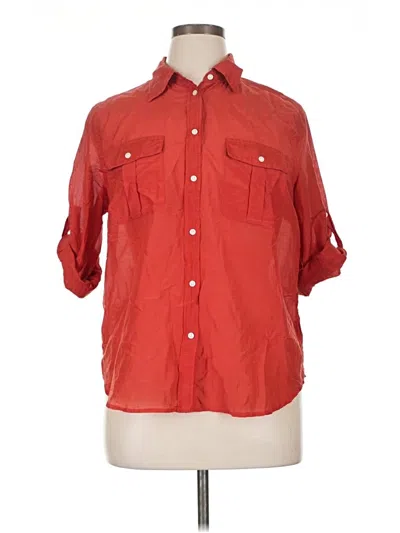 Pre-owned Polo Ralph Lauren 3/4 Sleeve Button Down Shirt In Red
