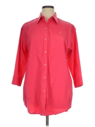 Pre-owned Polo Ralph Lauren 3/4 Sleeve Button Down Shirt In Red