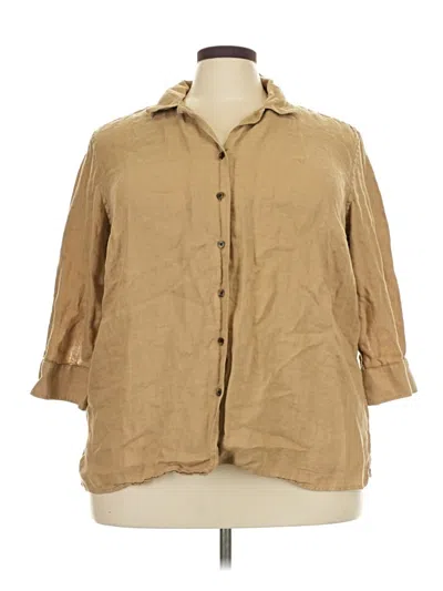 Pre-owned Polo Ralph Lauren 3/4 Sleeve Button Down Shirt In Tan