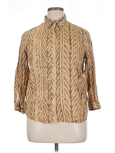 Pre-owned Polo Ralph Lauren 3/4 Sleeve Button Down Shirt In Tan