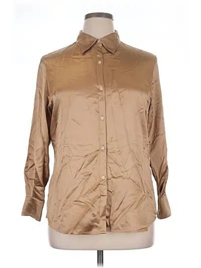 Pre-owned Polo Ralph Lauren 3/4 Sleeve Button Down Shirt In Tan