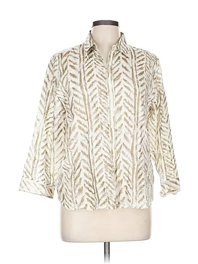 Pre-owned Polo Ralph Lauren 3/4 Sleeve Button Down Shirt In White