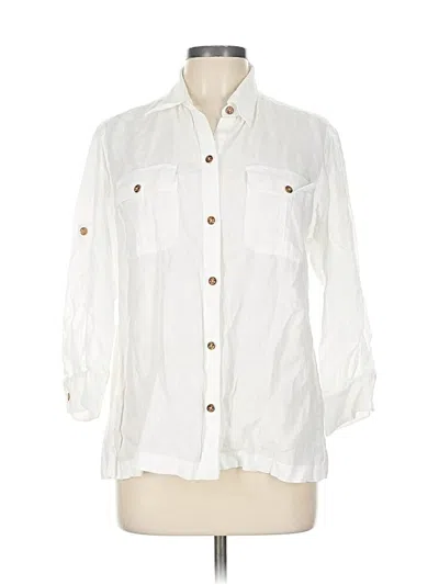 Pre-owned Polo Ralph Lauren 3/4 Sleeve Button Down Shirt In White