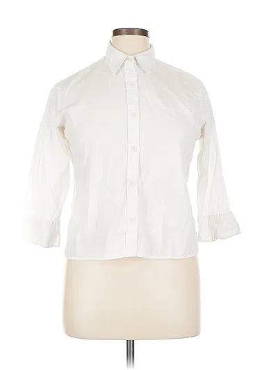 Pre-owned Polo Ralph Lauren 3/4 Sleeve Button Down Shirt In White