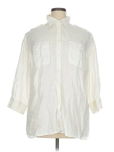 Pre-owned Polo Ralph Lauren 3/4 Sleeve Button Down Shirt In White