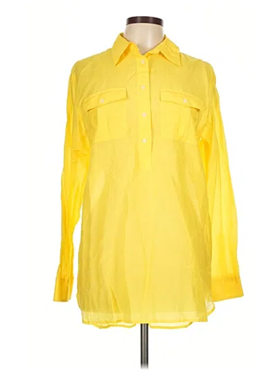Pre-owned Polo Ralph Lauren 3/4 Sleeve Button Down Shirt In Yellow