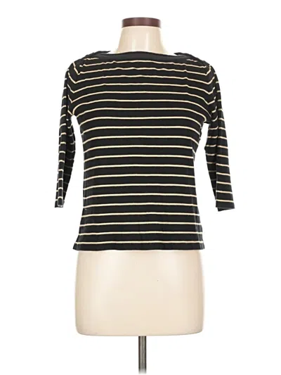 Pre-owned Polo Ralph Lauren 3/4 Sleeve Top Black Boatneck Tops