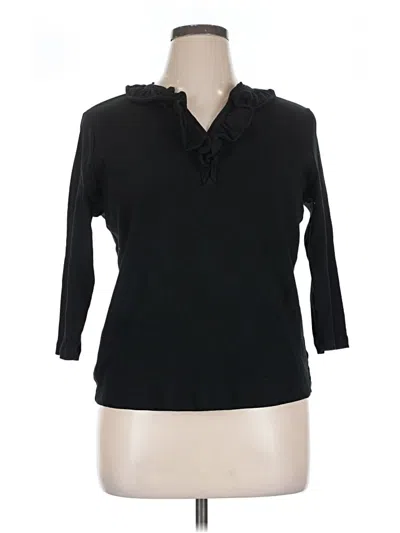 Pre-owned Polo Ralph Lauren 3/4 Sleeve Top Black Cowl Neck Tops