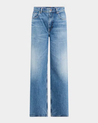 Polo Ralph Lauren 3x1 Rigid Denim Wide-leg Jeans In Blue