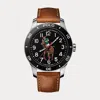 Polo Ralph Lauren 42 Mm Polo Player Steel Black Dial In Brown
