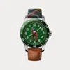 Polo Ralph Lauren 42 Mm Polo Player Steel Green Dial In Brown
