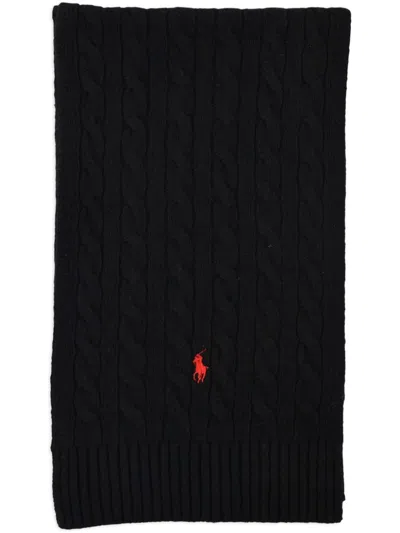 POLO RALPH LAUREN SCARF CLASSIC WOOL BLEND,449.959345.001 POLO BLACK