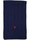 Polo Ralph Lauren Scarf Classic Wool Blend Accessories In Blue