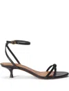 Polo Ralph Lauren Leather Kitten-heel Sandal In Black