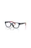 Polo Ralph Lauren 45mm Rectangle Optical Glasses In Blue