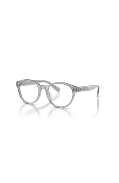 Polo Ralph Lauren 49mm Round Optical Glasses In Metallic