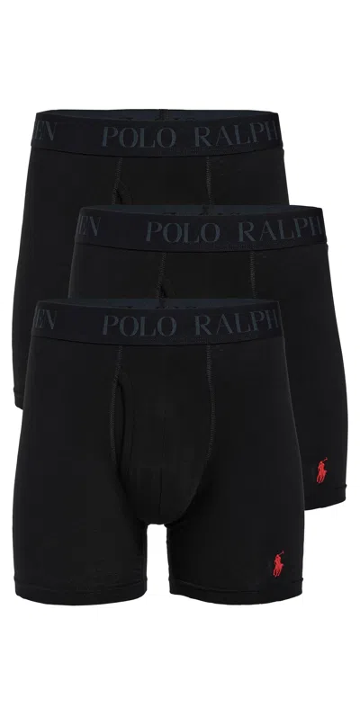 Polo Ralph Lauren 4d Flex Cotton Modal Boxer Briefs 3 Pack Polo Black