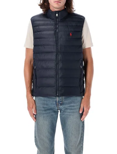 Polo Ralph Lauren Logo-embroidered Puffer Gilet In Blue
