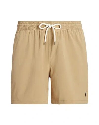 Polo Ralph Lauren 5.5-inch Traveler Swim Trunk Man Swim Trunks Beige Size L Recycled Polyester, Elas