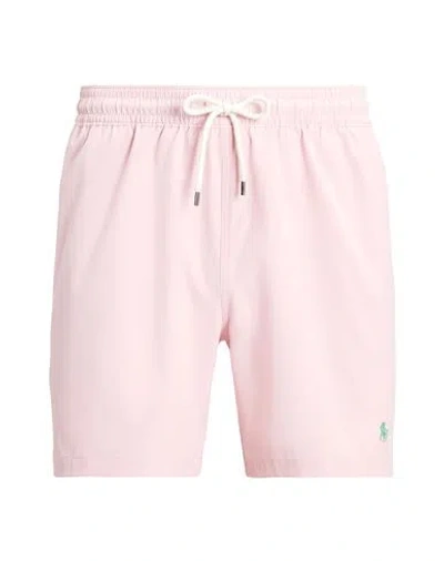 Polo Ralph Lauren 5.5-inch Traveler Swim Trunk Man Swim Trunks Light Pink Size M Recycled Polyester, In Pink