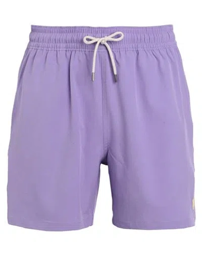 Polo Ralph Lauren 5.5-inch Traveler Swim Trunk Man Swim Trunks Light Purple Size L Recycled Polyeste