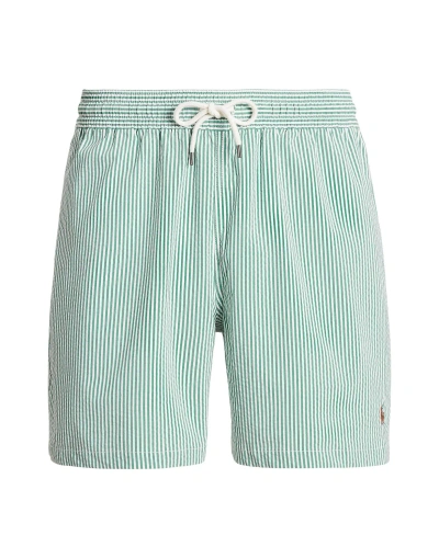 POLO RALPH LAUREN POLO RALPH LAUREN 5.75-INCH TRAVELER CLASSIC SWIM TRUNK MAN SWIM TRUNKS GREEN SIZE S COTTON, RECYCLE