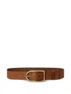Polo Ralph Lauren 50mm Buckle Leather Belt In Brown